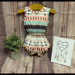 Tribal Pom Pom Romper